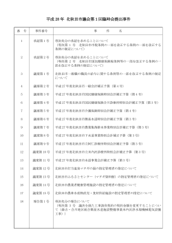 平成 28 年 北秋田市議会第1回臨時会提出事件