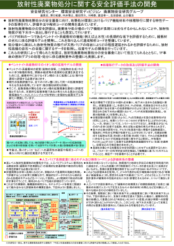 廃棄物安全研究グループ - 日本原子力研究開発機構