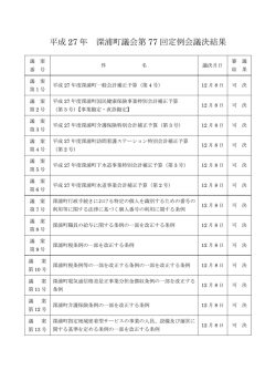 議決結果 - 深浦町