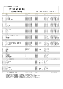 「齊藤鴎舟展－小山で描いた30年」出品リスト（PDF：143KB）