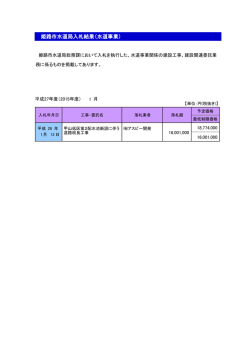 姫路市水道局入札結果（水道事業）