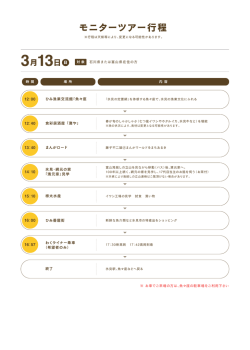 モニターツアー行程