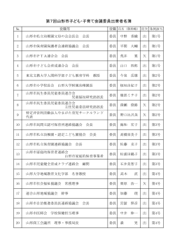 第7回山形市子ども・子育て会議委員出席者名簿