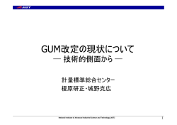 GUM改定の現状について GUM改定の現状について