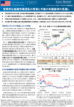 世界的な金融市場混乱の背景と今後の米国経済の見通し