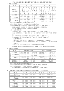 平成28度整備士技術講習及び自動車検査員教習実施計画