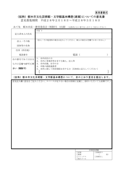 （仮称）栃木市文化芸術館・文学館基本構想(素案)についての意見書