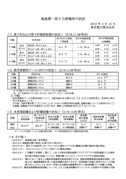 福島第一原子力発電所の状況