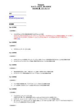 リリースノート | ネットワークカメラ BB-HCM580 - psn