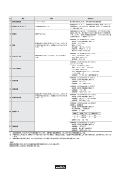 仕様および試験方法