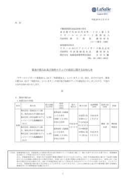 資金の借入れ及び金利スワップの設定に関するお知らせ