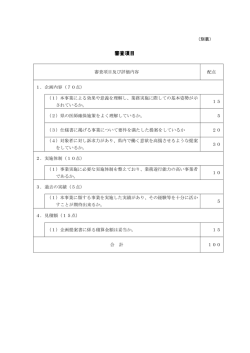 別表 審査項目
