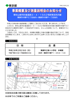 東村山3・4・15の2号線事業概要及び測量説明会を行い