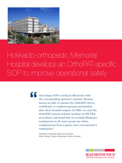Hokkaido-orthopedic Memorial Hospital develops an