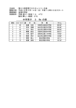中学男子 3 Km の部
