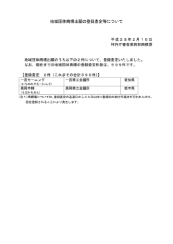 地域団体商標出願の登録査定等について