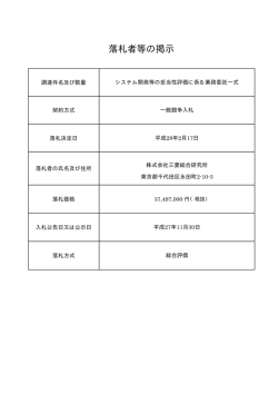 落札者等の掲示