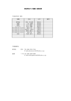 学連役員 - 東北学生テニス連盟