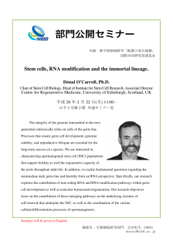 Stem cells, RNA modification and the immortal lineage. Dónal O