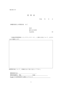 質 問 書 - 沖縄県