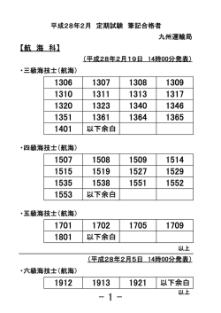 （航海科）280219 3,4,5級 筆記合格者