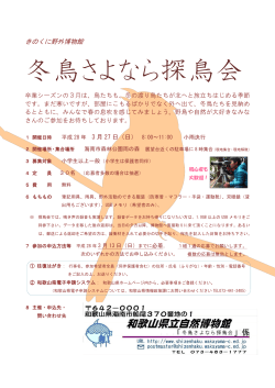 冬鳥さよなら探鳥会 - 和歌山県立自然博物館
