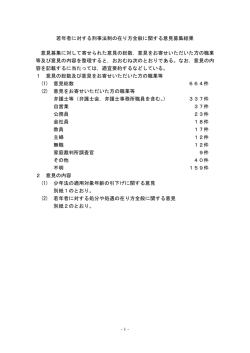 若年者に対する刑事法制の在り方全般に関する意見募集結果