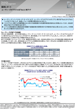 ムーディーズがブラジルを「Ba2」に格下げ
