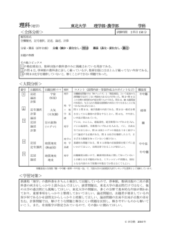 東北大学 理学部･農学部 学科 ＜全体分析＞ ＜大問分析