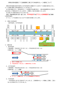堺泉北有料道路ETC設備更新工事に伴う料金所のレーン規制について