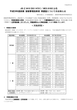 特別級 / 1級 / 2級 - 日本溶接協会（JWES）