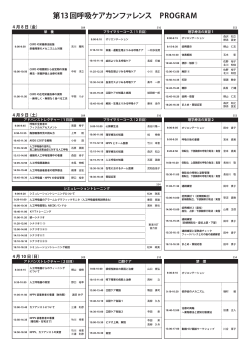 第13回呼吸ケアカンファレンス PROGRAM