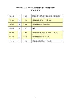 時程表 - 日本体操協会