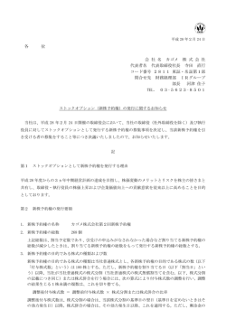 （新株予約権）の発行に関するお知らせ