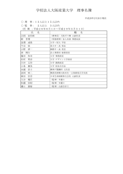 学校法人大阪産業大学 理事名簿