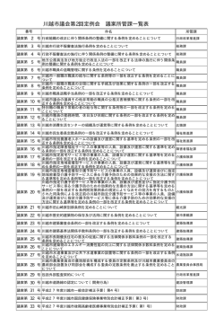 議案所管課一覧表