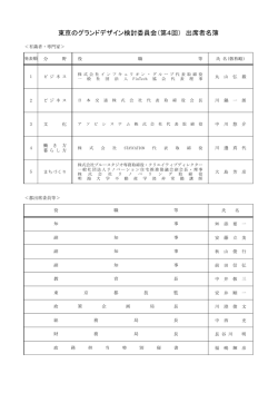 東京のグランドデザイン検討委員会（第4回） 出席者名簿