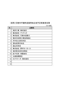 （仮称）石巻市不動町産業用地立地予定事業者名簿（PDF:49 KB）