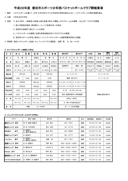 平成28年度 豊田市スポーツ少年団バスケットボールクラブ開催要項