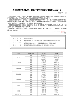 不忍通りふれあい館の利用料金の改定について