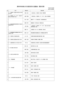 潮来市地域公共交通活性化協議会 委員名簿