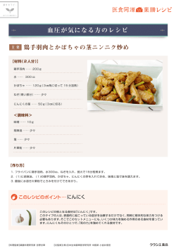 血圧が気になる方のレシピ