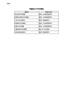 再編後の外科学講座