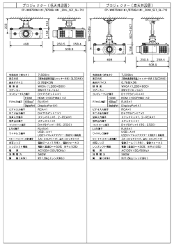 HITACHI プロジェクター 低天井設置図/高天井設置図 CP