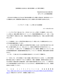 （海外安全情報：ニュピに関する情報）