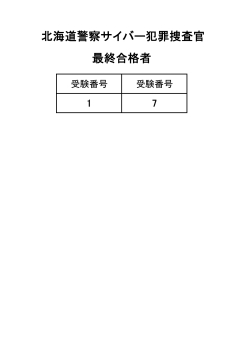 北海道警察サイバー犯罪捜査官最終合格者 (PDF11KB)