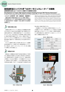 超高速昇温コンパクト炉“ HDサーモジェネレーター”の開発