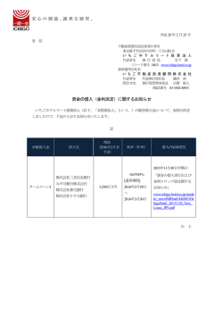 資金の借入（金利決定）に関するお知らせ