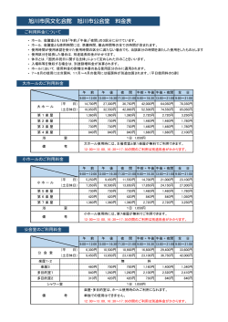 旭川市民文化会館 旭川市公会堂 料金表