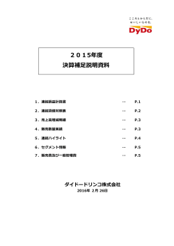 2015年度 決算補足説明資料